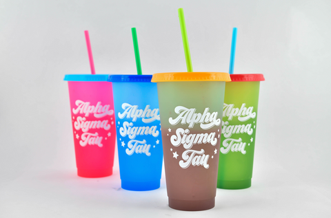 Alpha Sigma Tau Color Changing Cups (Set of 4)