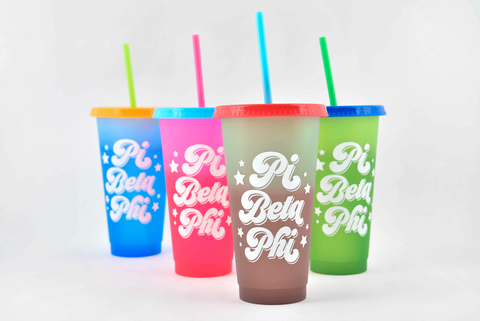 Pi Beta Phi Color Changing Cups (Set of 4)