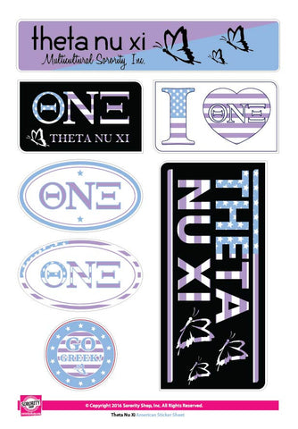 Theta Nu Xi <br> American stickers