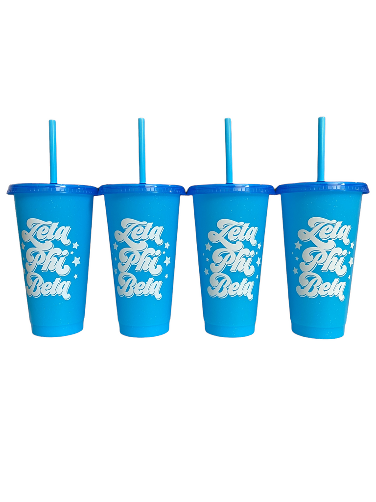 Zeta Phi Beta Glitter Color Changing Cup 4-Pack