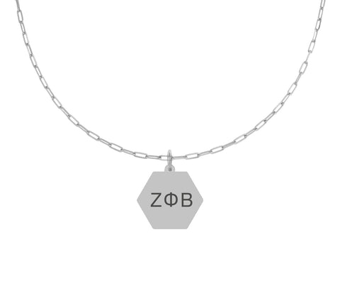 Zeta Phi Beta Paperclip Necklace with ZPB Sorority Pendant