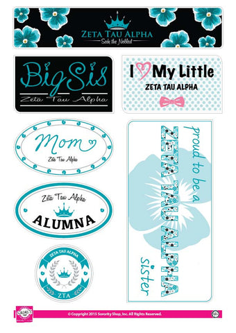 Zeta Tau Alpha <br> Family Stickers