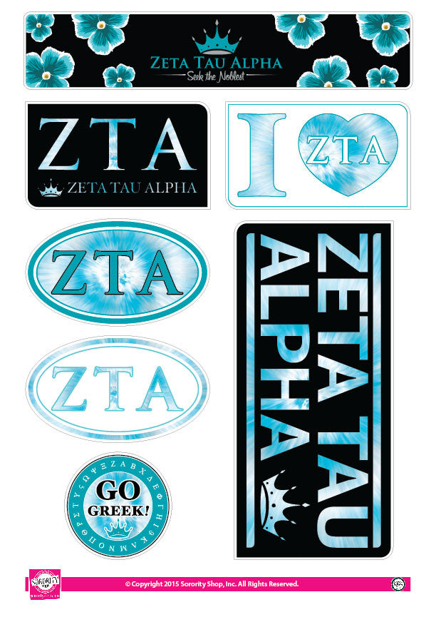 Zeta Tau Alpha <br> Tie Dye Stickers