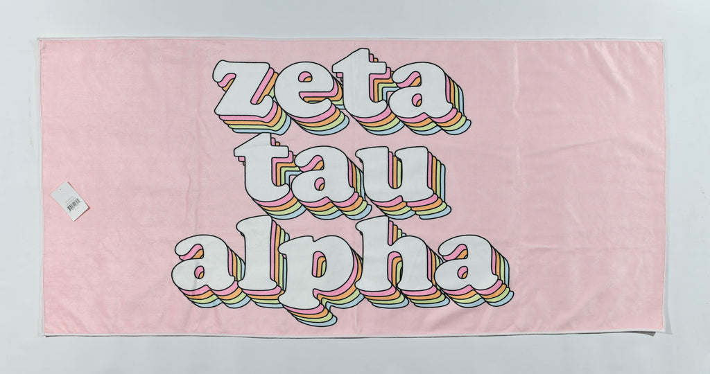 Zeta Tau Alpha Plush Retro Beach Towel