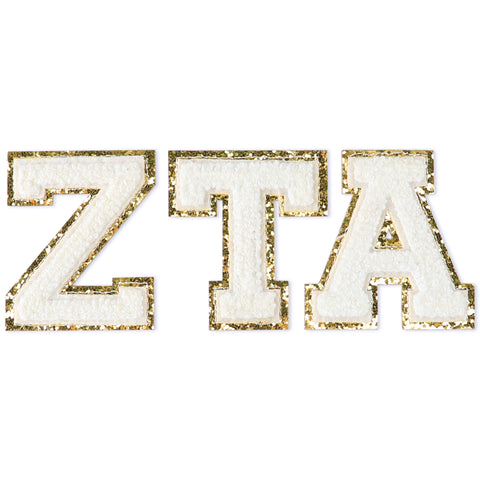 Zeta Tau Alpha Chenille Stickers - ZTA Greek Letter Stickers