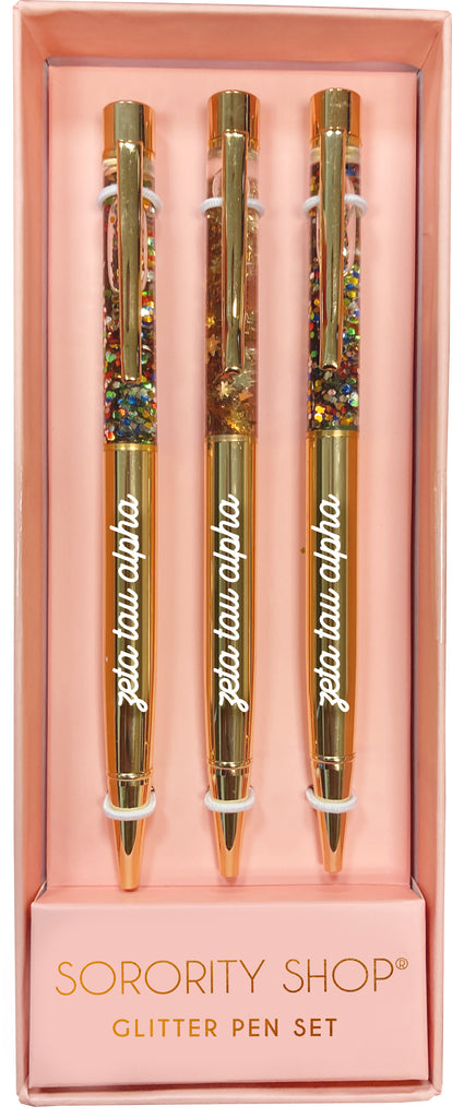 Zeta Tau Alpha Glitter Pens (Set of 3)
