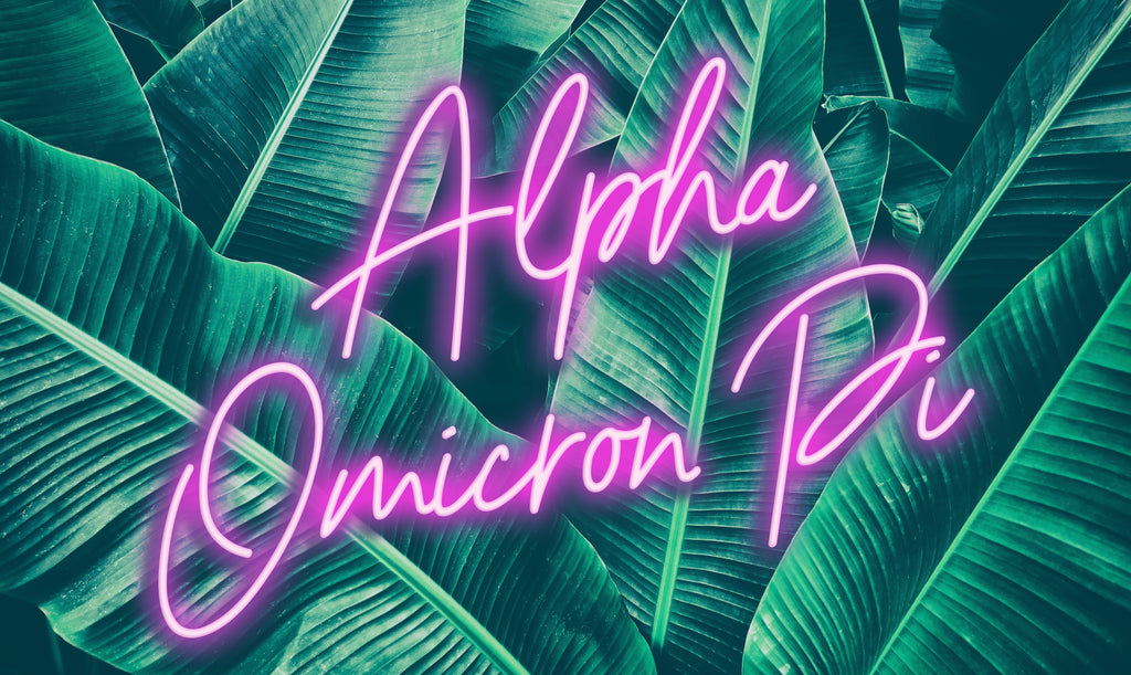 Alpha Omicron Pi Neon Palm Flag