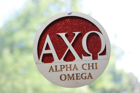 Alpha Chi Omega Greek Letter Ornament 