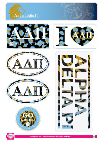 Alpha Delta Pi Animal Print Stickers