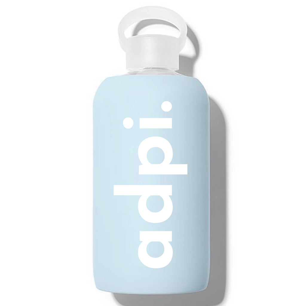 Alpha Delta Pi Glass Water Bottle with Silicone Sleeve