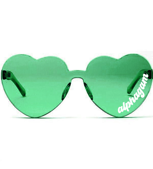 Alpha Gamma Delta Sunglasses — Heart Shaped Sunglasses Printed With AGD Logo
