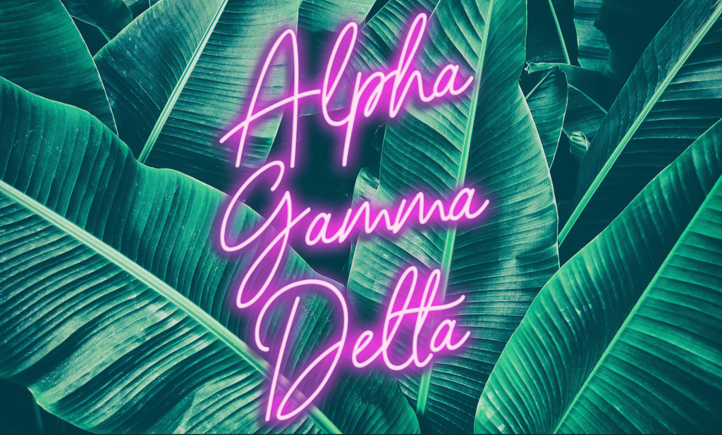 Alpha Gamma Delta Neon Palm Flag