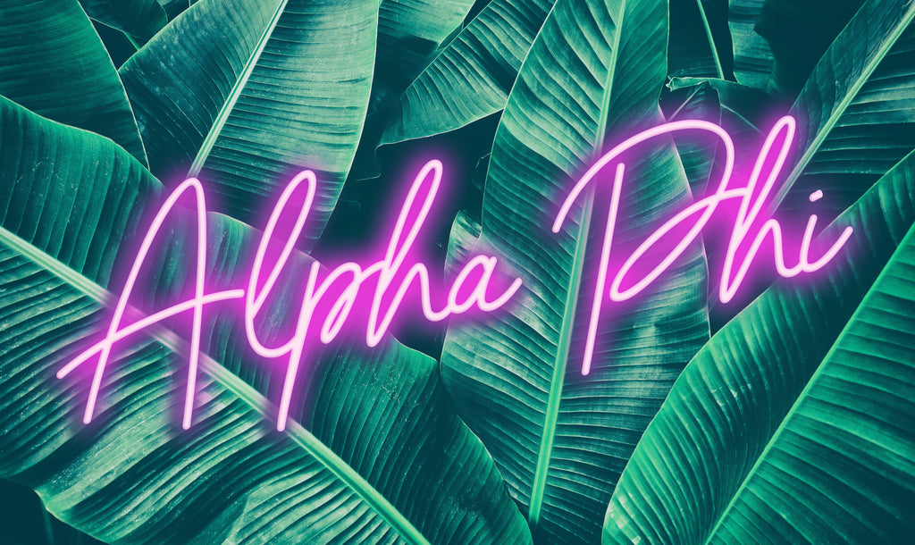 Alpha Phi Neon Palm Flag