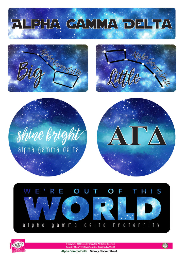 Alpha Gamma Delta Galaxy Stickers