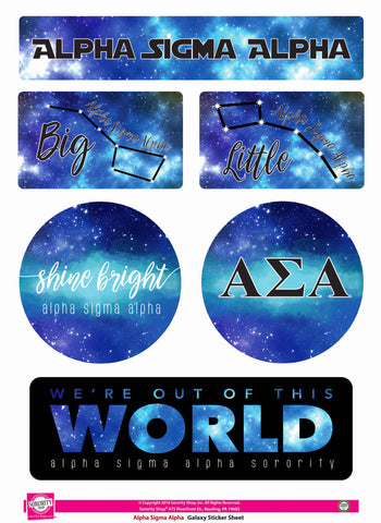 Alpha Sigma Alpha Galaxy Stickers