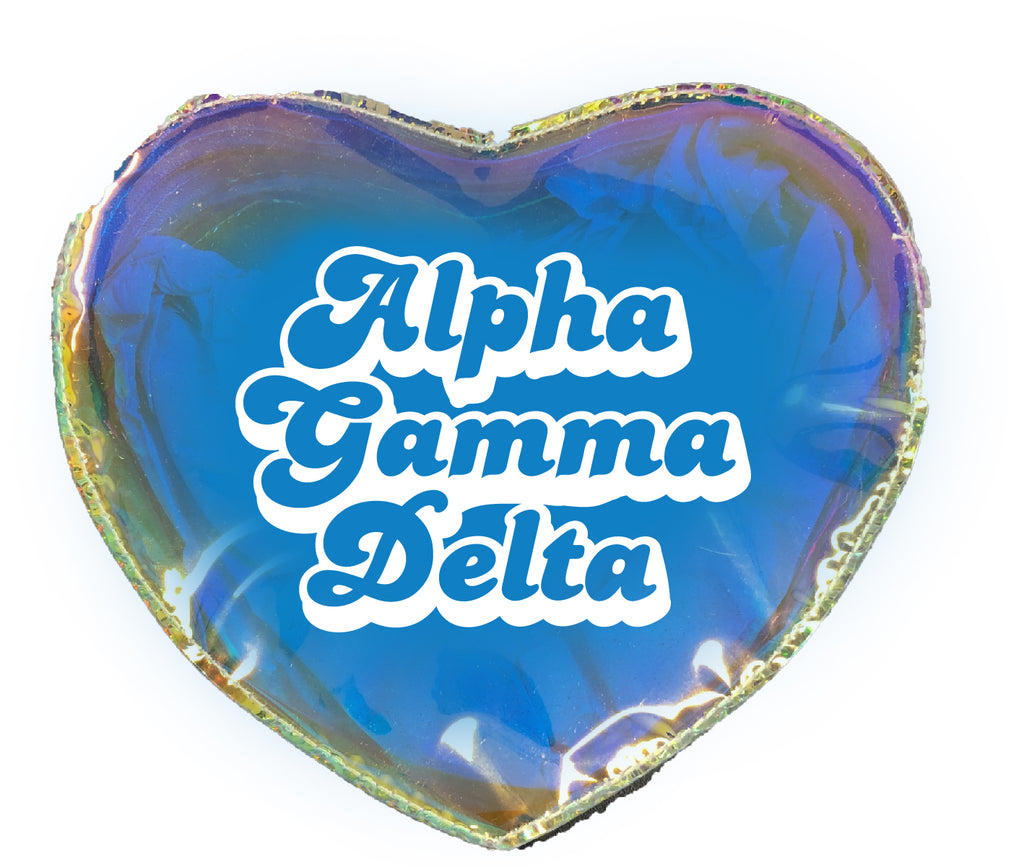 Alpha Gamma Delta Heart Shaped Makeup Bag