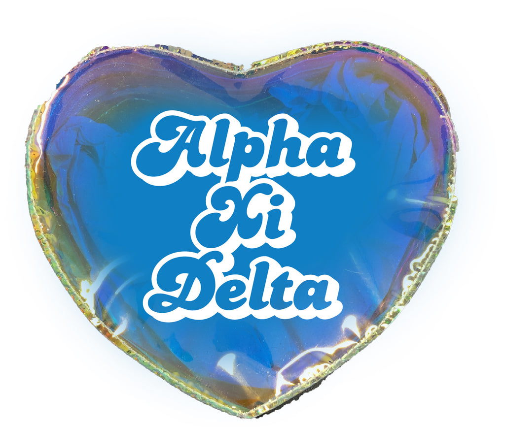 Alpha Xi Delta Heart Shaped Makeup Bag