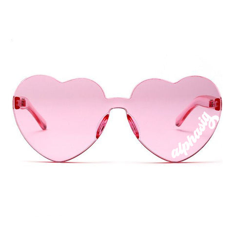 Alpha Sigma Alpha Sunglasses — Heart Shaped Sunglasses Printed With ASA Logo