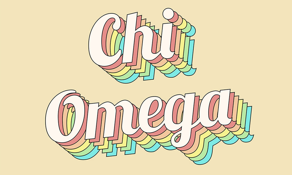 Chi Omega Retro Flag