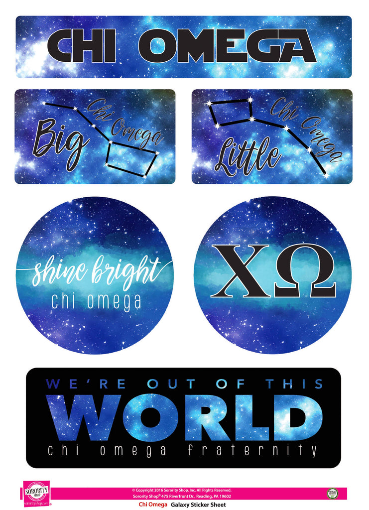 Chi Omega Galaxy Stickers