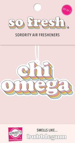 Chi Omega - Retro Air Freshener - Bubblegum Scented