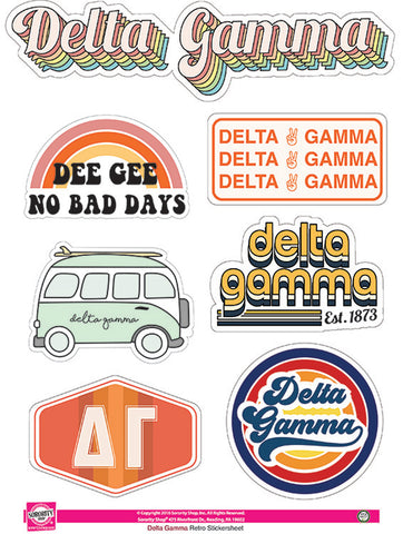 Delta Gamma Retro Sticker Sheet