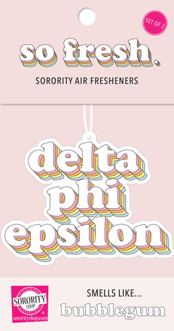Delta Phi Epsilon - Retro Air Freshener - Bubblegum Scented