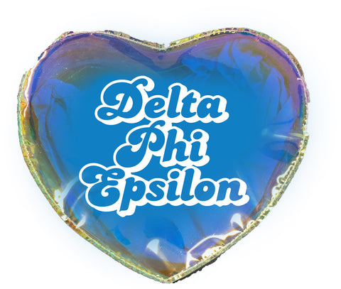 Delta Phi Epsilon Heart Shaped Makeup Bag