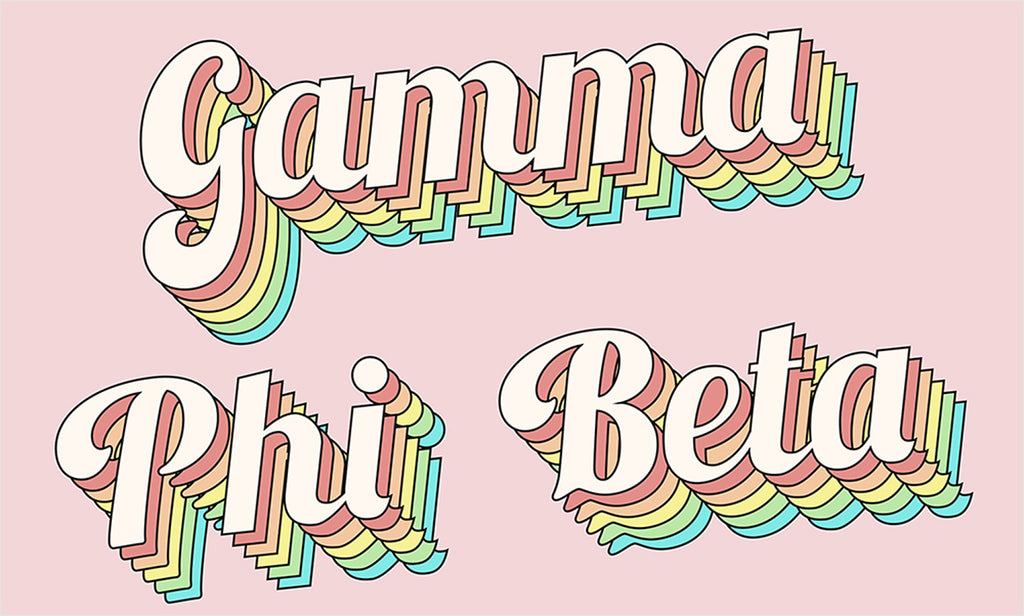 Gamma Phi Beta Retro Flag