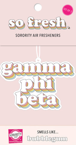 Gamma Phi Beta - Retro Air Freshener - Bubblegum Scented