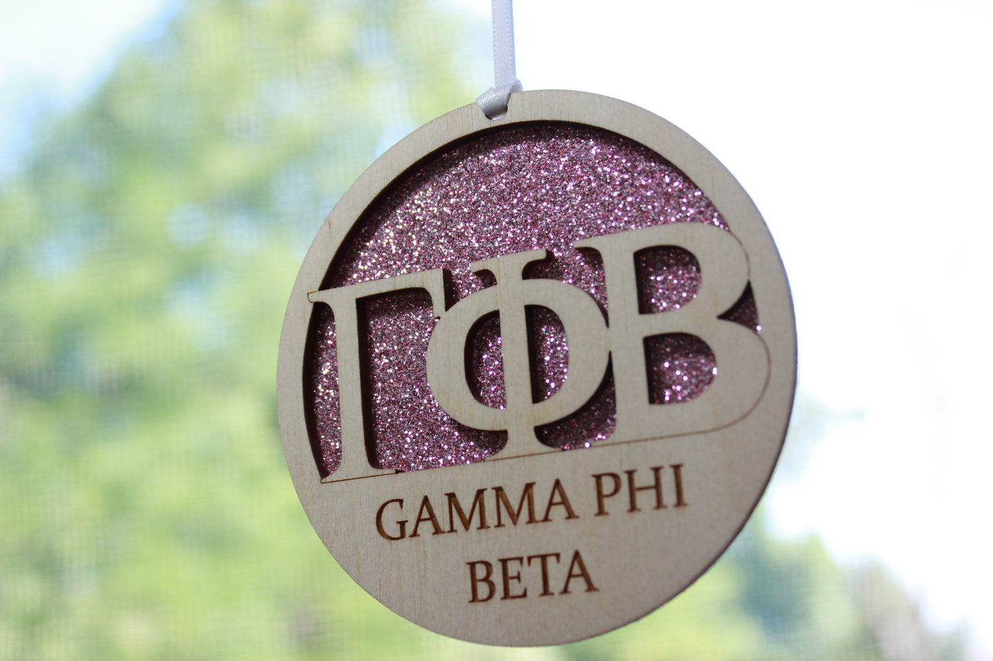 Gamma Phi Beta - Laser Carved Ornament - 3" Round