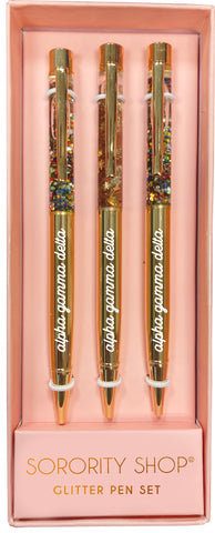 Alpha Gamma Delta Glitter Pens (Set of 3)