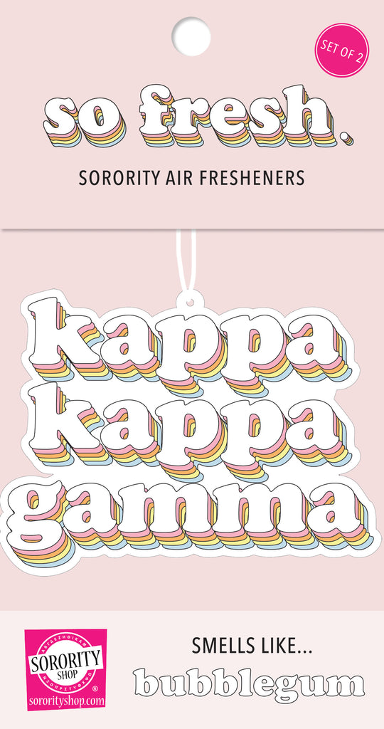 Kappa Kappa Gamma - Retro Air Freshener - Bubblegum Scented