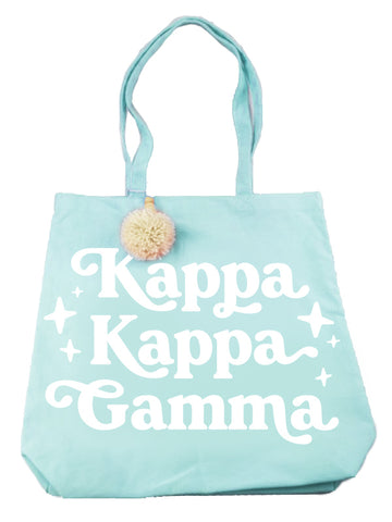 Kappa Kappa Gamma Retro Pom Pom Tote Bag