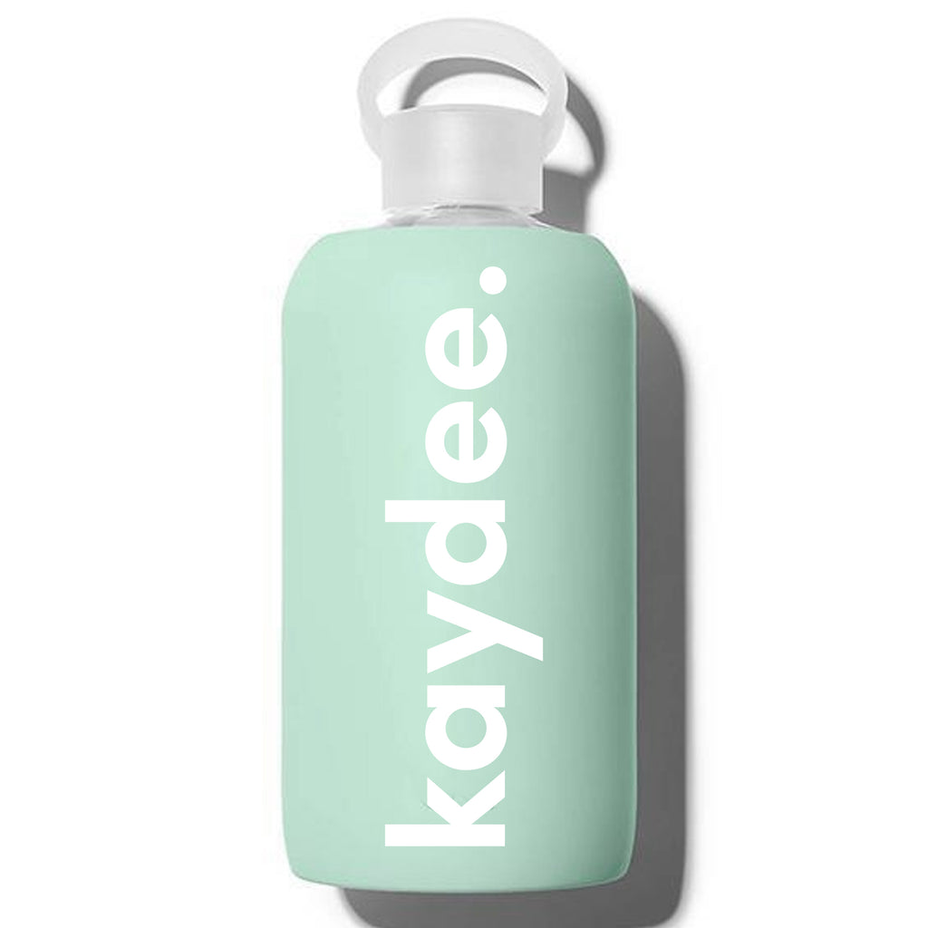 Kappa Delta Glass Water Bottle with Silicone Sleeve