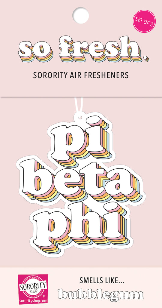 Pi Beta Phi - Retro Air Freshener - Bubblegum Scented