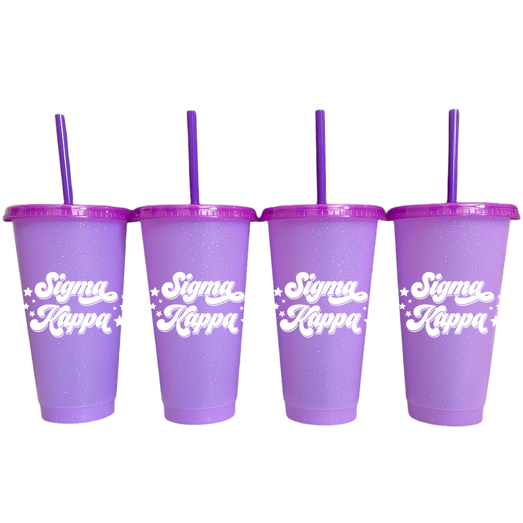 Sigma Kappa Glitter Color Changing Cup 4-Pack