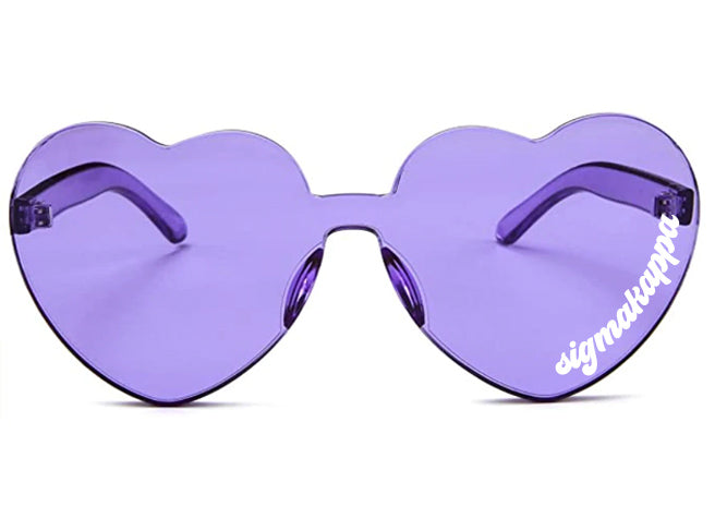 Sigma Kappa Sunglasses — Heart Shaped Sunglasses Printed With SK Logo