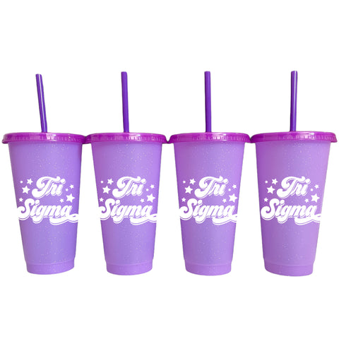 Sigma Sigma Sigma Glitter Color Changing Cup 4-Pack