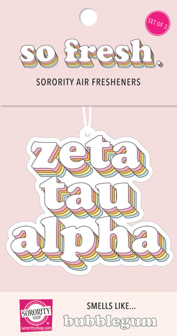 Zeta Tau Alpha - Retro Air Freshener - Bubblegum Scent
