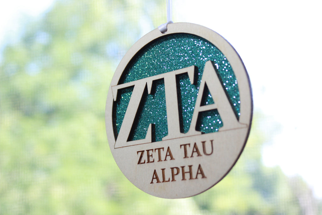 Zeta Tau Alpha - Laser Carved Greek Letter Ornament - 3" Round